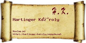 Hartinger Károly névjegykártya