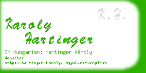 karoly hartinger business card