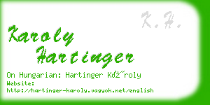 karoly hartinger business card